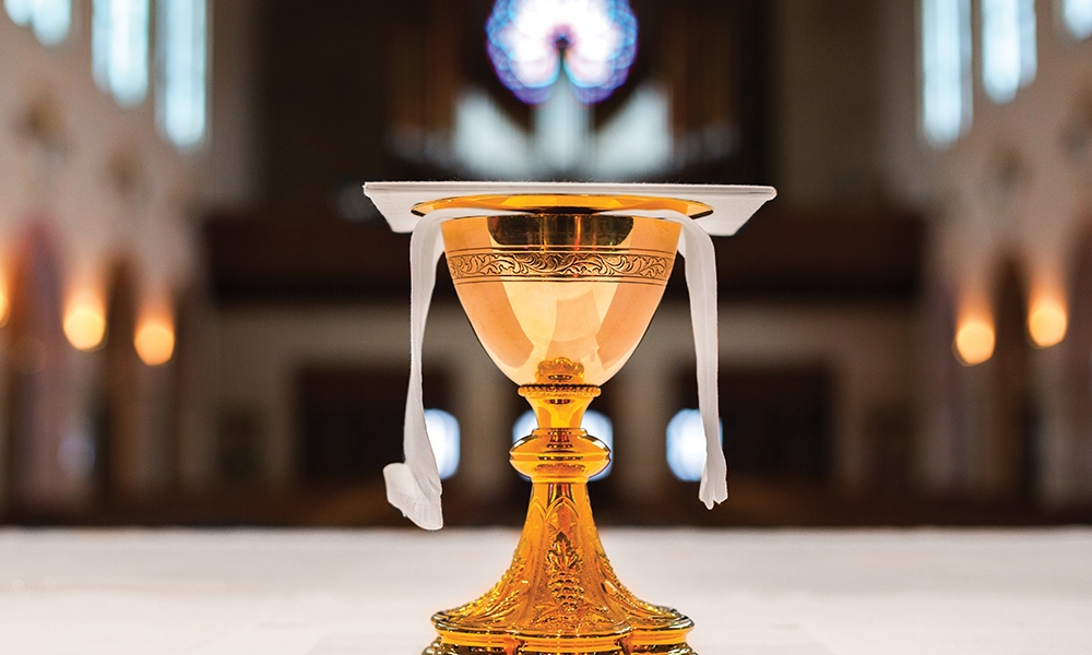 Chalice on altar